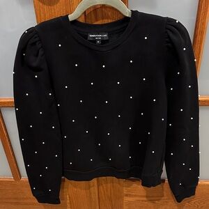 Generation Love Black Sweatshirt with Pearl Accents